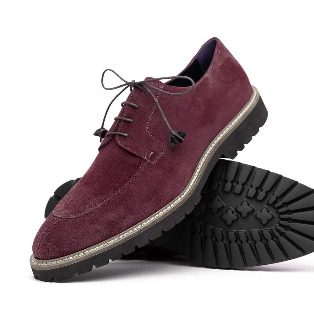 26-220-BDX CAMPO Sueded Goatskin Lace Up, Bordeaux - Zelli Italia - Flyclothing LLC