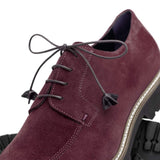 26-220-BDX CAMPO Sueded Goatskin Lace Up, Bordeaux - Zelli Italia - Flyclothing LLC