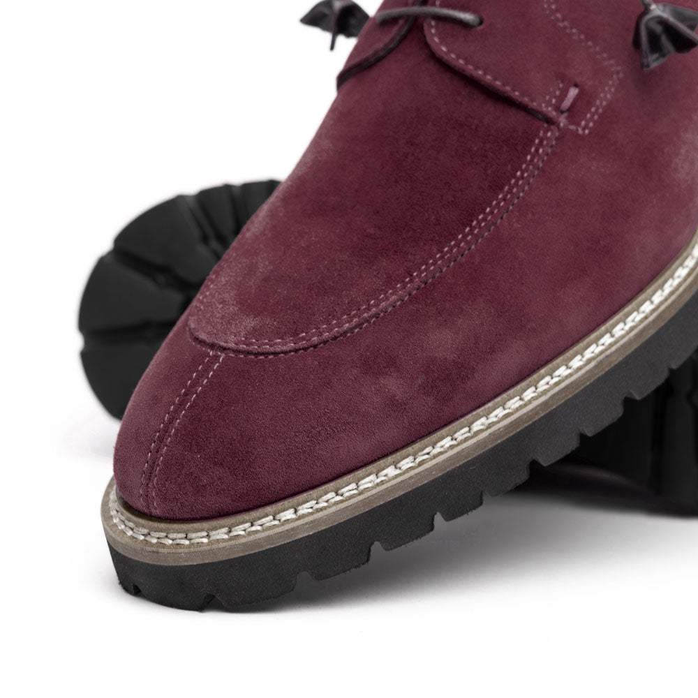 26-220-BDX CAMPO Sueded Goatskin Lace Up, Bordeaux - Zelli Italia - Flyclothing LLC