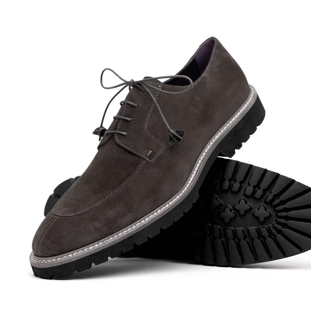 26-220-GRY CAMPO Sueded Goatskin Lace Up, Grey - Zelli Italia - Flyclothing LLC