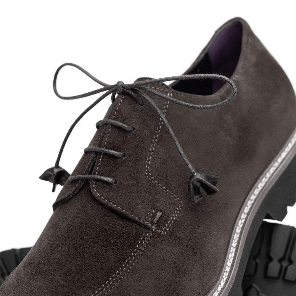 26-220-GRY CAMPO Sueded Goatskin Lace Up, Grey - Zelli Italia - Flyclothing LLC