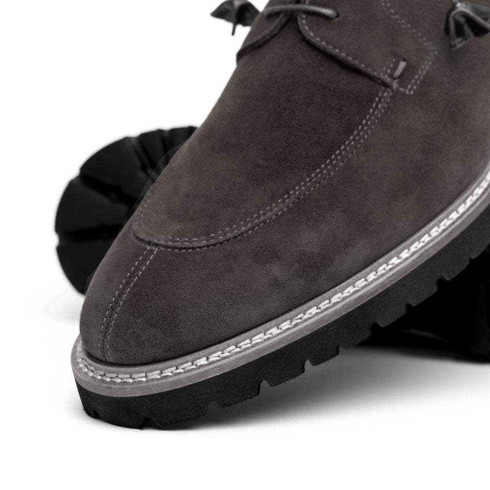 26-220-GRY CAMPO Sueded Goatskin Lace Up, Grey - Zelli Italia - Flyclothing LLC