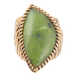Canadian Green Jade Golden Statement Ring - Barse Jewelry - Flyclothing LLC