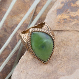 Canadian Green Jade Golden Statement Ring - Barse Jewelry - Flyclothing LLC