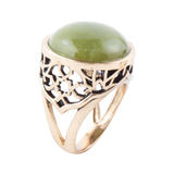 Green Canadian Jade Golden Statement Ring - Barse Jewelry