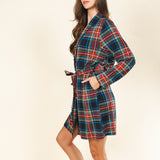 The Cappuccino | Holiday Tartan Plaid Short Modal Robe - Shinesty - Flyclothing LLC