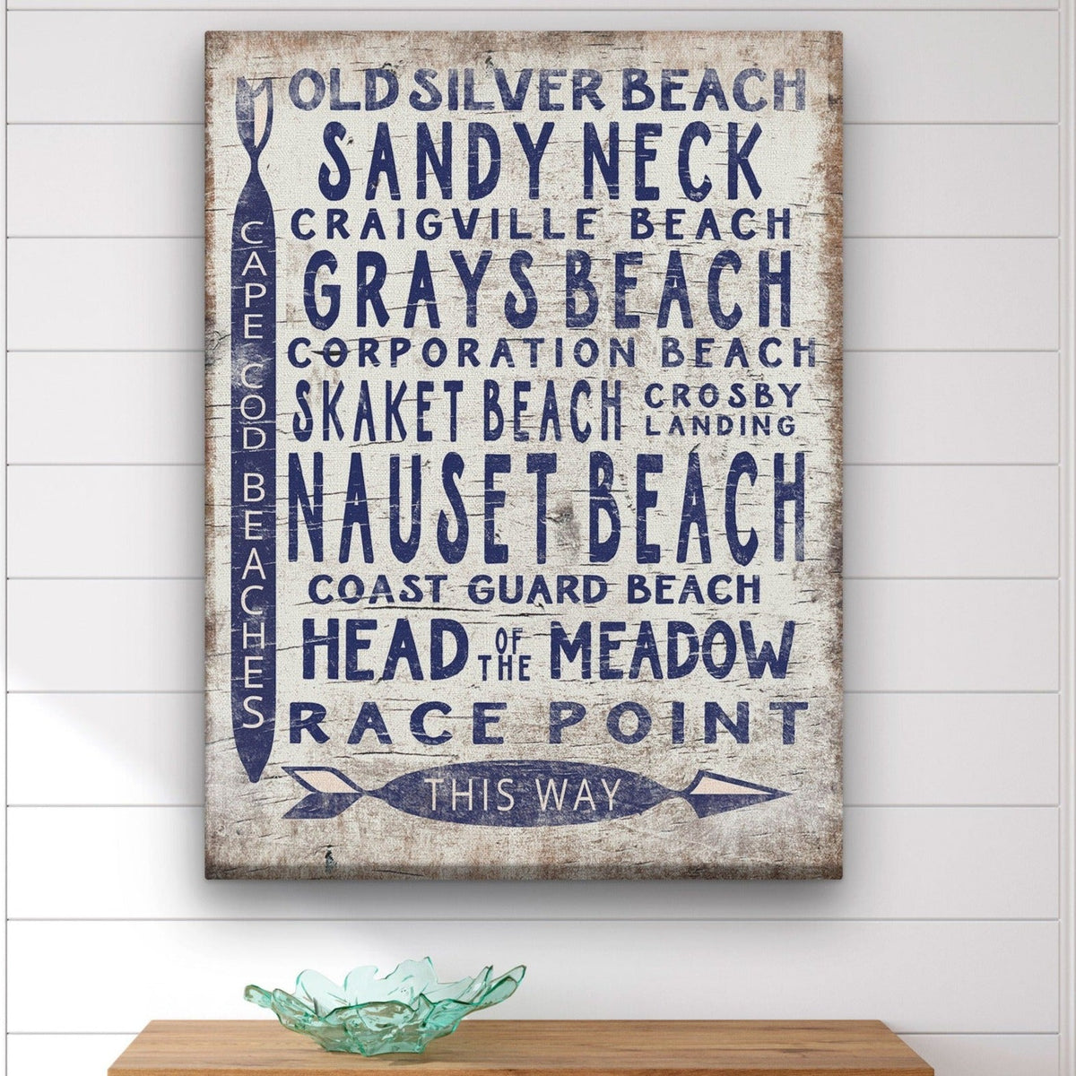 Vintage Cape Cod Beach Sign | Nauset Craigville Race Point Sandy Neck - Off The Square Designs - Flyclothing LLC