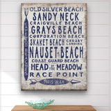 Vintage Cape Cod Beach Sign | Nauset Craigville Race Point Sandy Neck - Off The Square Designs - Flyclothing LLC