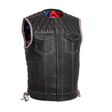 Captain Men's Motorcycle Leather Vest - First Manufacturing Company - Flyclothing LLC