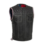 Captain Perforated Men's Motorcycle Leather Vest - First Manufacturing Company - Flyclothing LLC