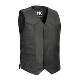 Carbine Men's Western Style Leather Motorcycle Vest - First Manufacturing Company - Flyclothing LLC