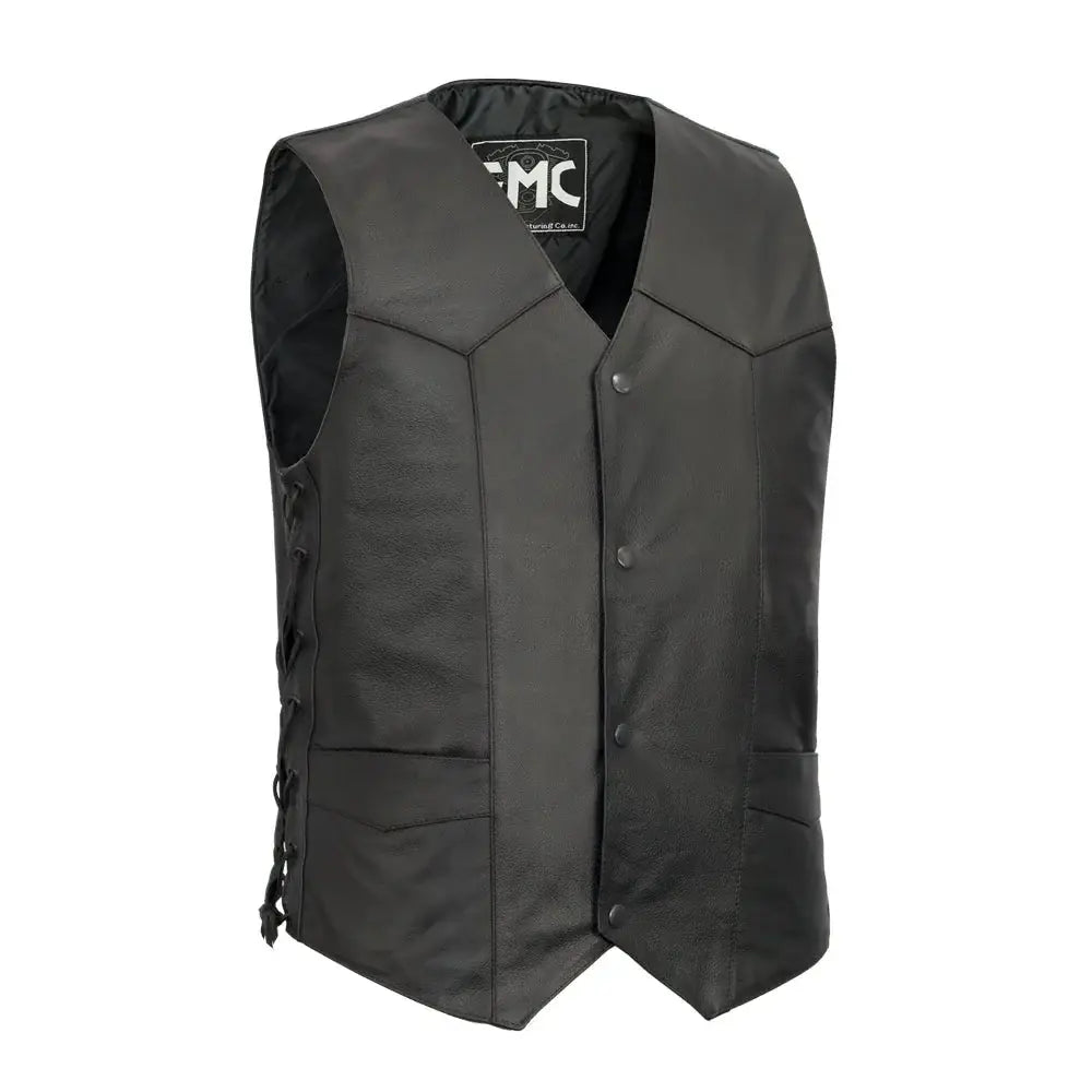 Carbine Men's Western Style Leather Motorcycle Vest - First Manufacturing Company - Flyclothing LLC