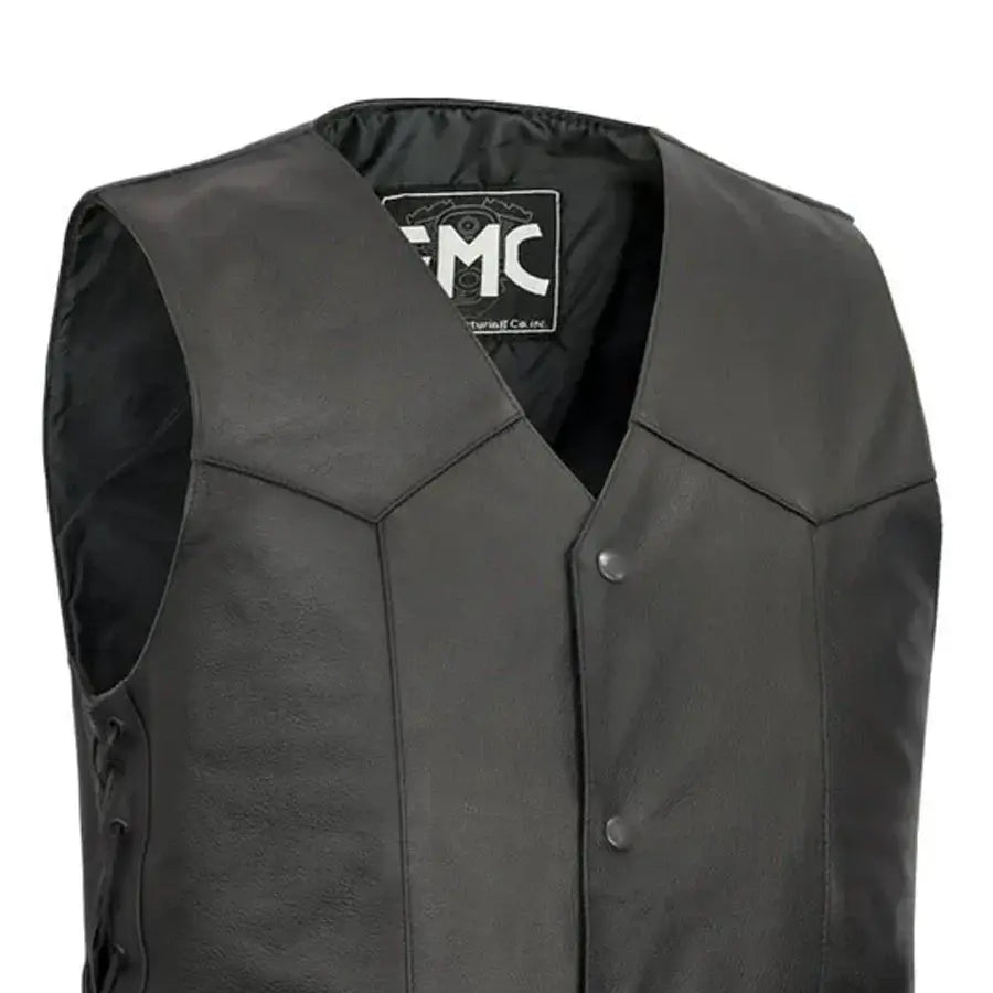 Carbine Men's Western Style Leather Motorcycle Vest - First Manufacturing Company - Flyclothing LLC
