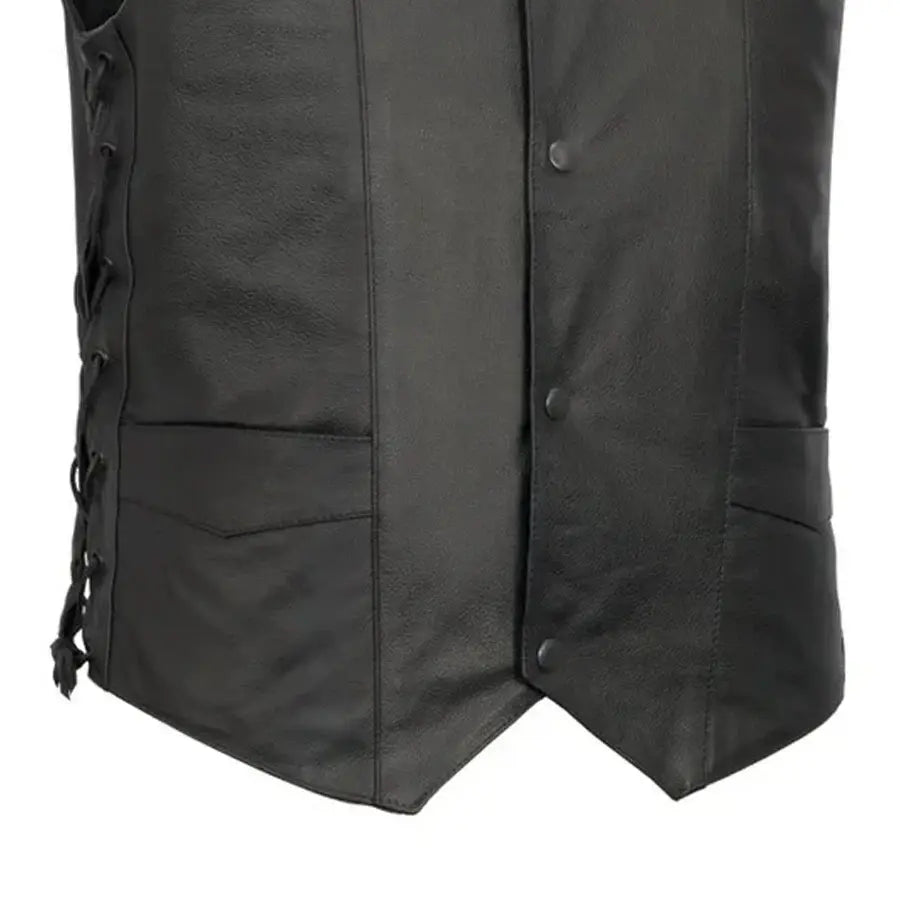 Carbine Men's Western Style Leather Motorcycle Vest - First Manufacturing Company - Flyclothing LLC