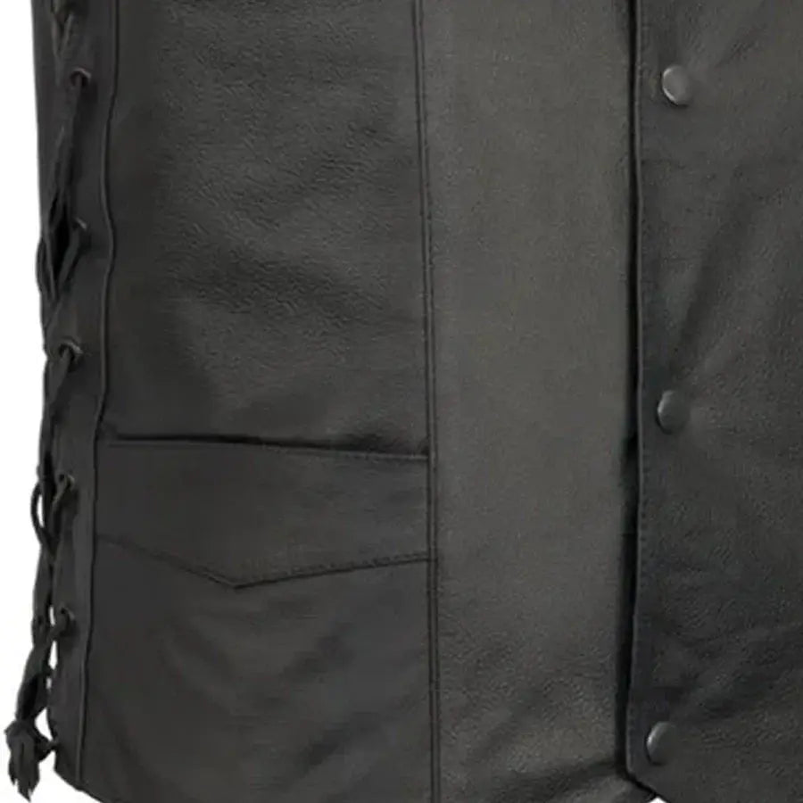 Carbine Men's Western Style Leather Motorcycle Vest - First Manufacturing Company - Flyclothing LLC