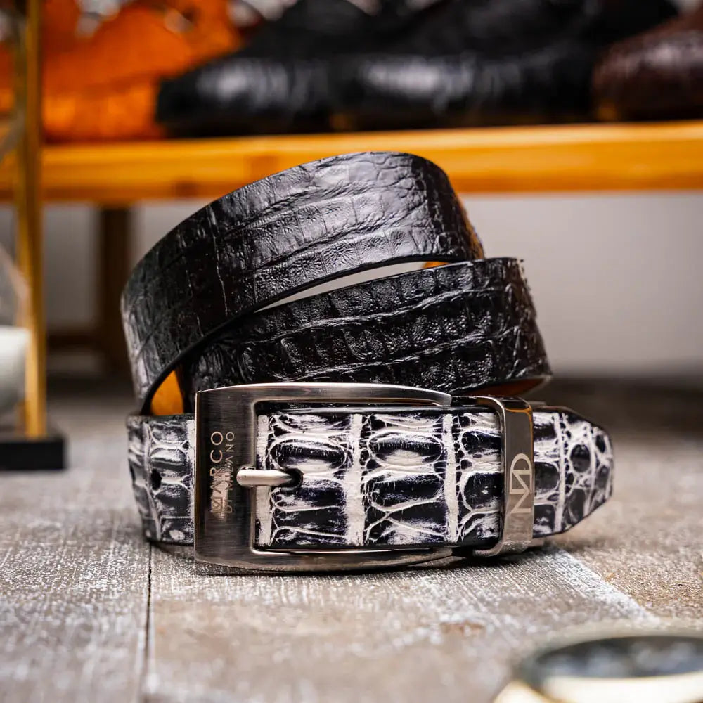 Caribe Belt Newspaper / Black - Marco Di Milano - Flyclothing LLC