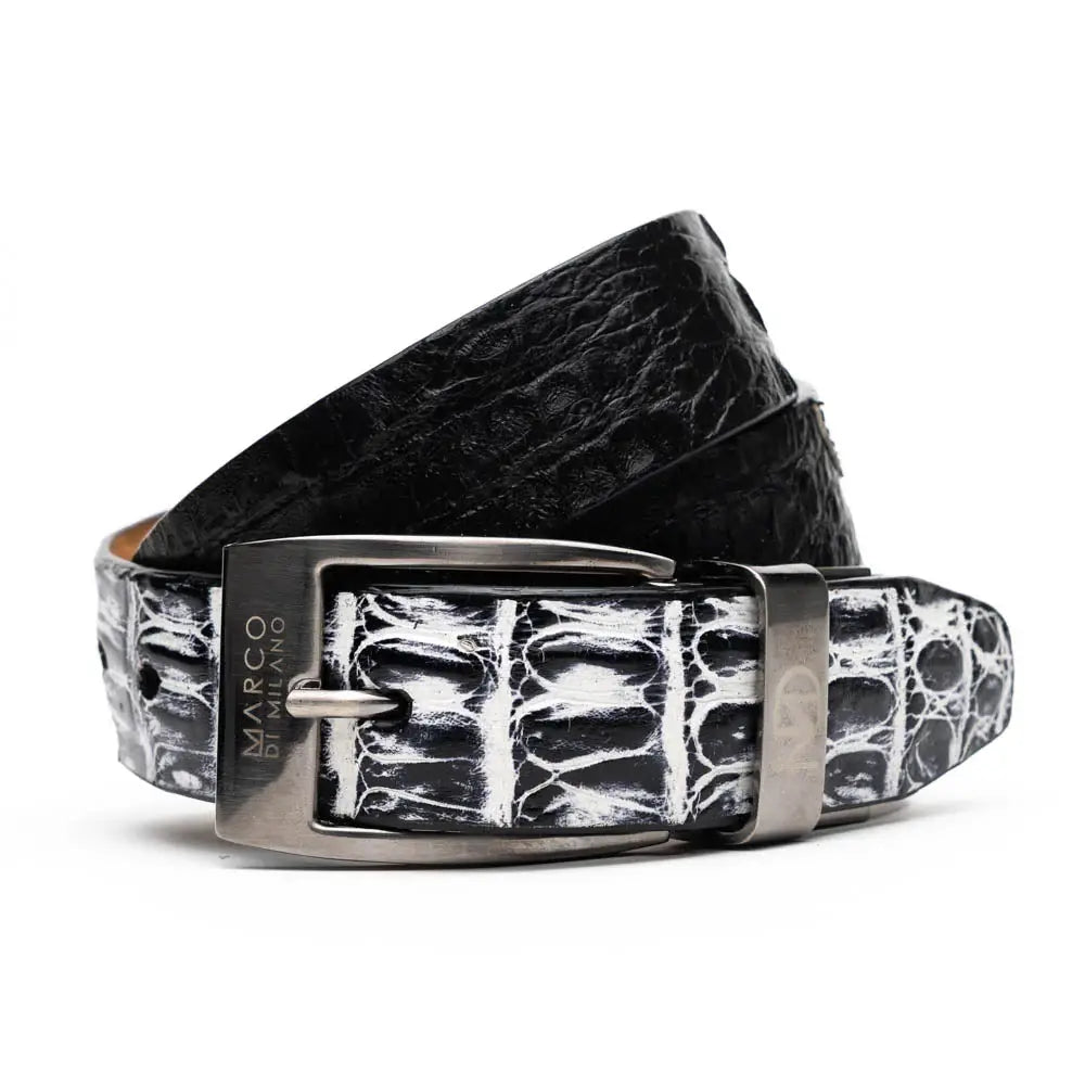 Caribe Belt Newspaper / Black - Marco Di Milano - Flyclothing LLC