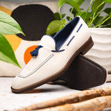 16-628-SND CARMEN Sueded Goatskin & Crocodile Tassel Loafer, Sand - Zelli Italia - Flyclothing LLC