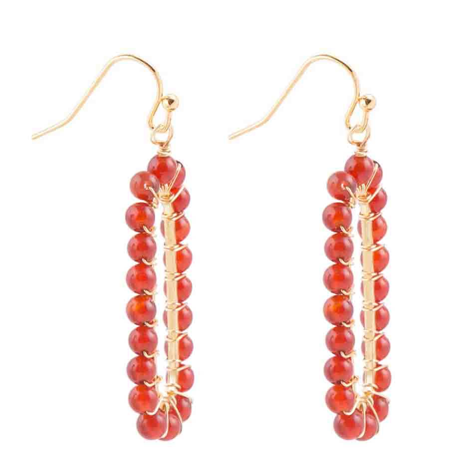 Carnelian Endless Loop Earrings - Barse Jewelry - Flyclothing LLC