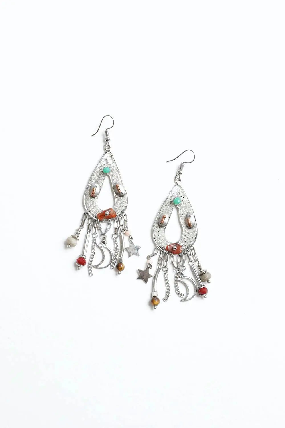 Carnelian Stones Beaded Earrings - Boho Clothing and Accessories - Flyclothing LLC