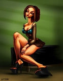 Black Market Art Company Cartoony Girl Print