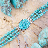 Carved Blue Turquoise and Sterling Silver Toggle Bracelet - Barse Jewelry - Flyclothing LLC