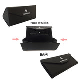 Black Foldable Sunglasses Case - TopFoxx - Flyclothing LLC
