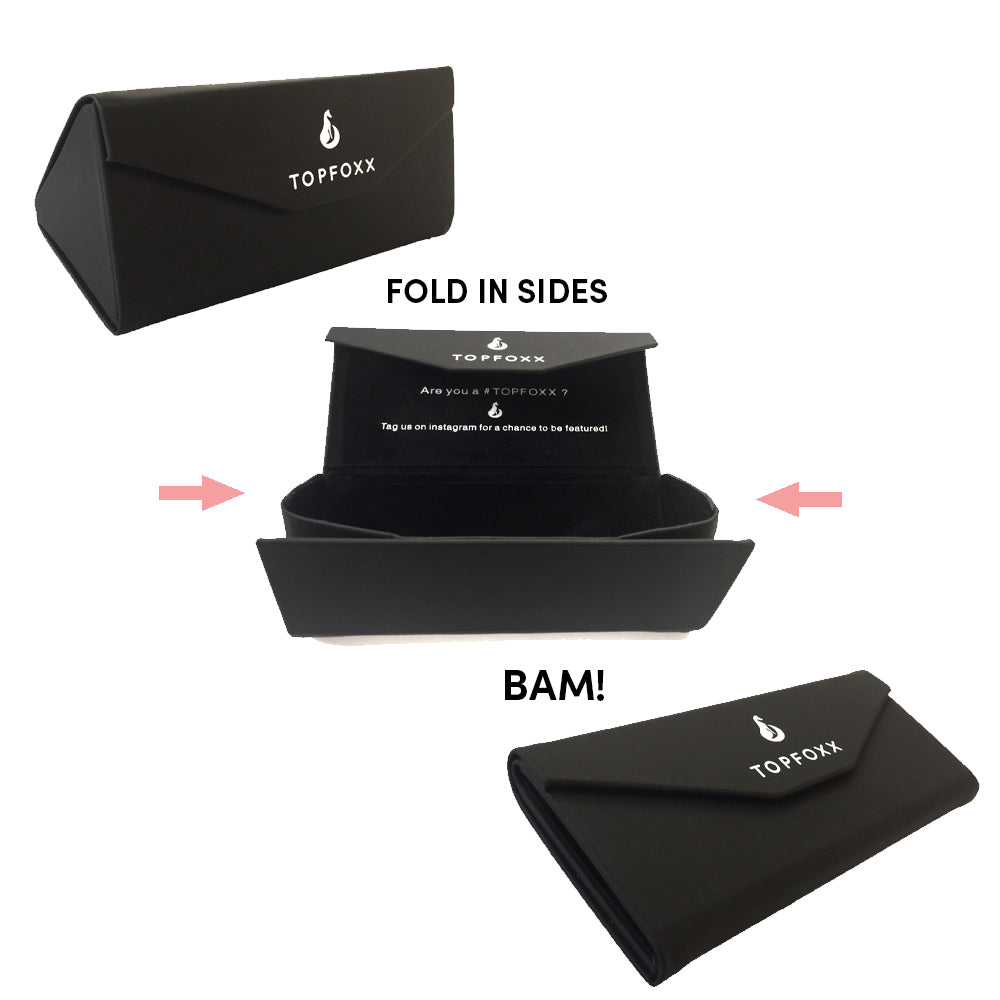 Black Foldable Sunglasses Case - TopFoxx - Flyclothing LLC