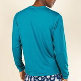 The Caspian Sea | Teal Blue SleepDeep™ Men’s Long Sleeve Pajama Shirt - Shinesty - Flyclothing LLC