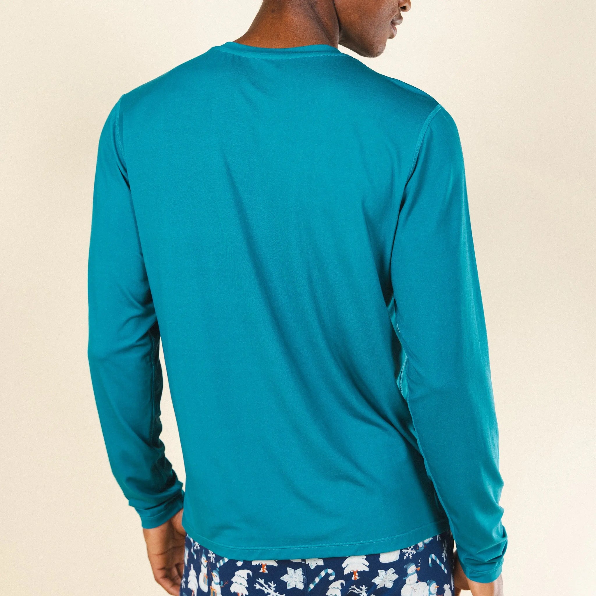 The Caspian Sea | Teal Blue SleepDeep™ Men’s Long Sleeve Pajama Shirt - Shinesty - Flyclothing LLC