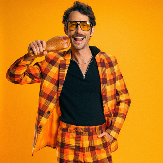 That 70s Suit | Thanksgiving Plaid Suit - Shinesty
