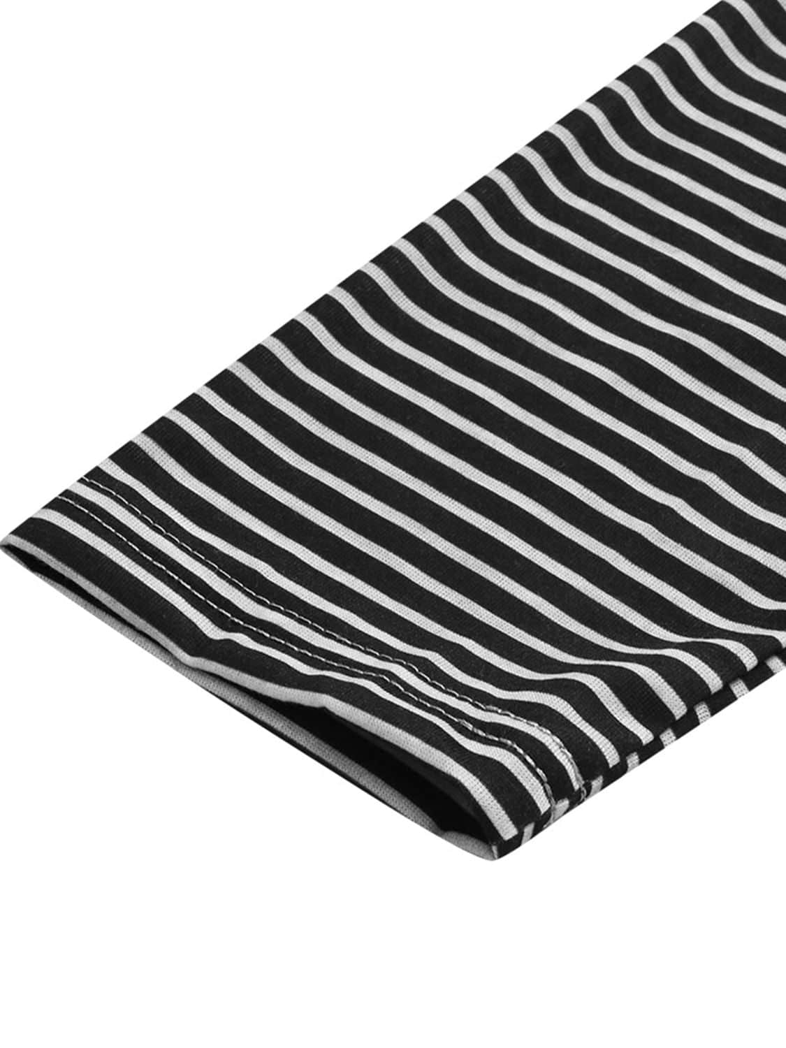 Full Size Striped Quarter Button Long Sleeve T-Shirt - Trendsi