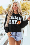 GAME DAY Round Neck Long Sleeve Sweatshirt - Trendsi - Flyclothing LLC