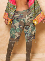 Distressed Camouflage Cargo Shorts - Trendsi - Flyclothing LLC