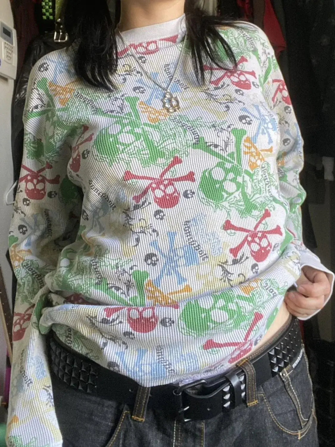 Printed Round Neck Long Sleeve T-Shirt - Trendsi - Flyclothing LLC