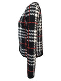 Plaid Open Front Long Sleeve Jacket - Trendsi
