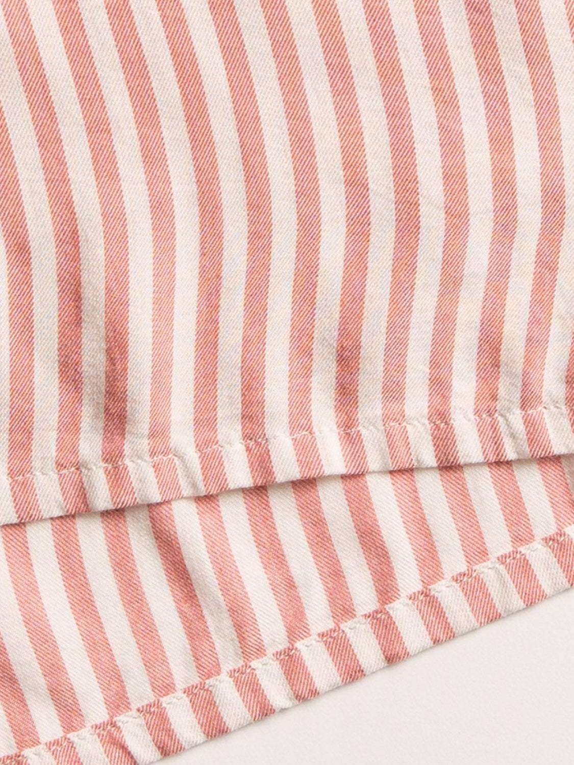Striped Collared Neck Long Sleeve Top and Shorts Lounge Set - Trendsi - Flyclothing LLC