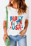 Letter Graphic Round Neck Short Sleeve T-Shirt - Trendsi