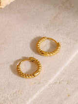18K Gold-Plated Stainless Steel Huggie Earrings - Trendsi - Flyclothing LLC