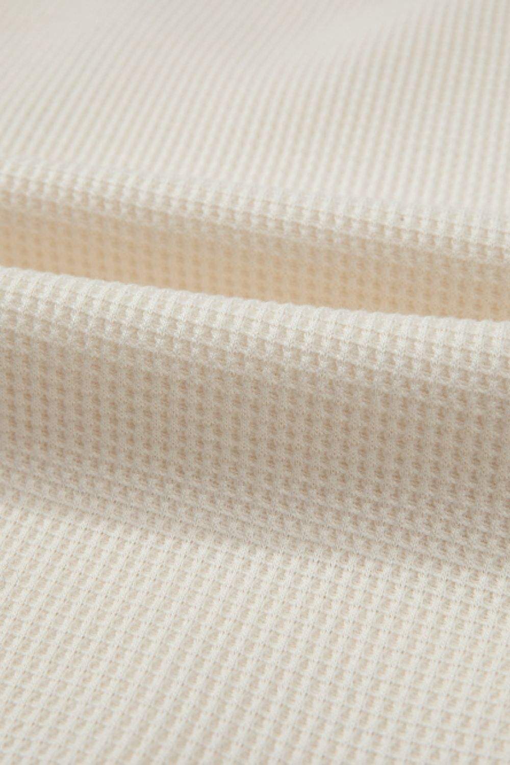 Waffle-Knit Two-Tone Long Sleeve Hoodie - Trendsi - Flyclothing LLC
