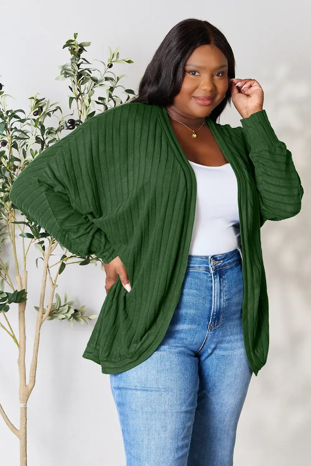 Basic Bae Full Size Ribbed Cocoon Cardigan - ShopBasicbae - Flyclothing LLC