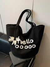 Letter Canvas Tote Bag - Trendsi - Flyclothing LLC