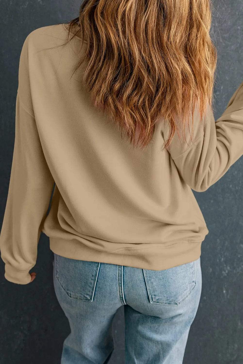 THANKSGIVING Round Neck Dropped Shoulder Sweatshirt - Trendsi - Flyclothing LLC