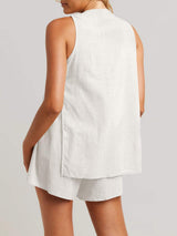 Full Size Button Up Top and Shorts Set - Trendsi - Flyclothing LLC
