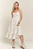 ADORA Smocked Floral Sweetheart Neck Cami Dress - Trendsi