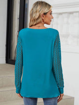 Cutout Round Neck Long Sleeve T-Shirt - Trendsi - Flyclothing LLC