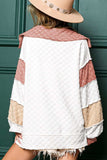 Exposed Seam Side Slit Color Block Long Sleeve Sweatshirt - Trendsi - Flyclothing LLC