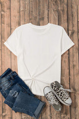 Rose Graphic Round Neck Short Sleeve T-Shirt - Trendsi - Flyclothing LLC