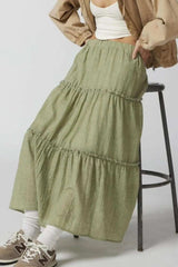 Frill Elastic Waist Skirt - Trendsi - Flyclothing LLC