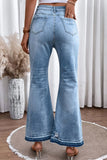 High Waist Button Fly Flared Jeans - Trendsi